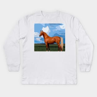 Brown Horse Kids Long Sleeve T-Shirt